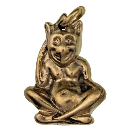 Vintage Lucky PIXIE Charm BRASS WIDECOMBE Pisky Piskie Pixy Pendant ref.147