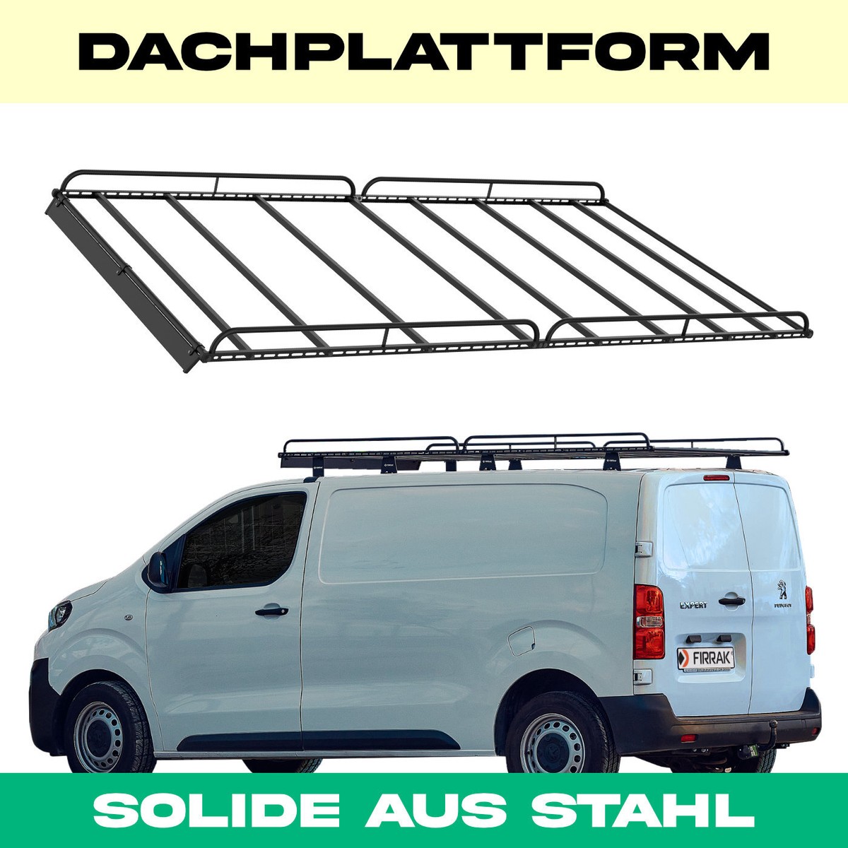 Schwarz Stahl Dachplattform für CITROEN Jumpy 3 III L2H1 (ab 16