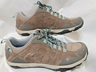 Womens Columbia Techlite Walking Trail Shoes Brown/Blue Size 10 LN