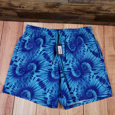 100% AUTHENTIC VILEBREQUIN Swim Trunks Size XXL Nautical Tie Dye Print NWT Blue