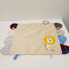 Modern Baby Lion Lovey Brown Ribbed Corduroy Baby Security Blanket Teether Plush