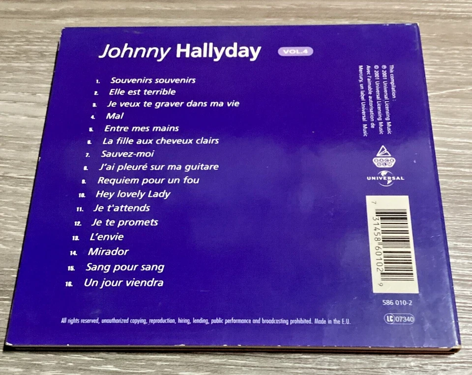 Johnny Hallyday Vol. 4 Best of Compilation CD Digipack Universal LN - Image 4 of 4
