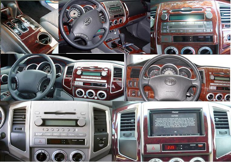 INTERIOR BURL WOOD DASH TRIM KIT FITS TOYOTA TACOMA QUAD ACCESS