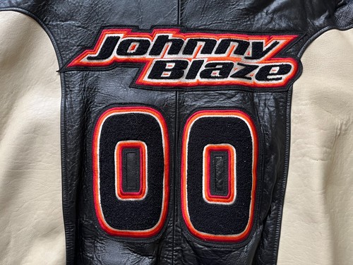 Vintage 90's OG Wu Tang Johnny Blaze leather motorcycle jacket varsity 3XL - Picture 4 of 12