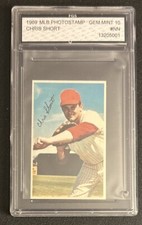 1969 MLB Baseball Photostamps Stamp Chris Short #NN Phillies Graded FGS 10