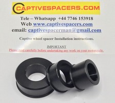 Yamaha XSR900  2016 - 2018  Captive wheel Spacers. Anodised Black