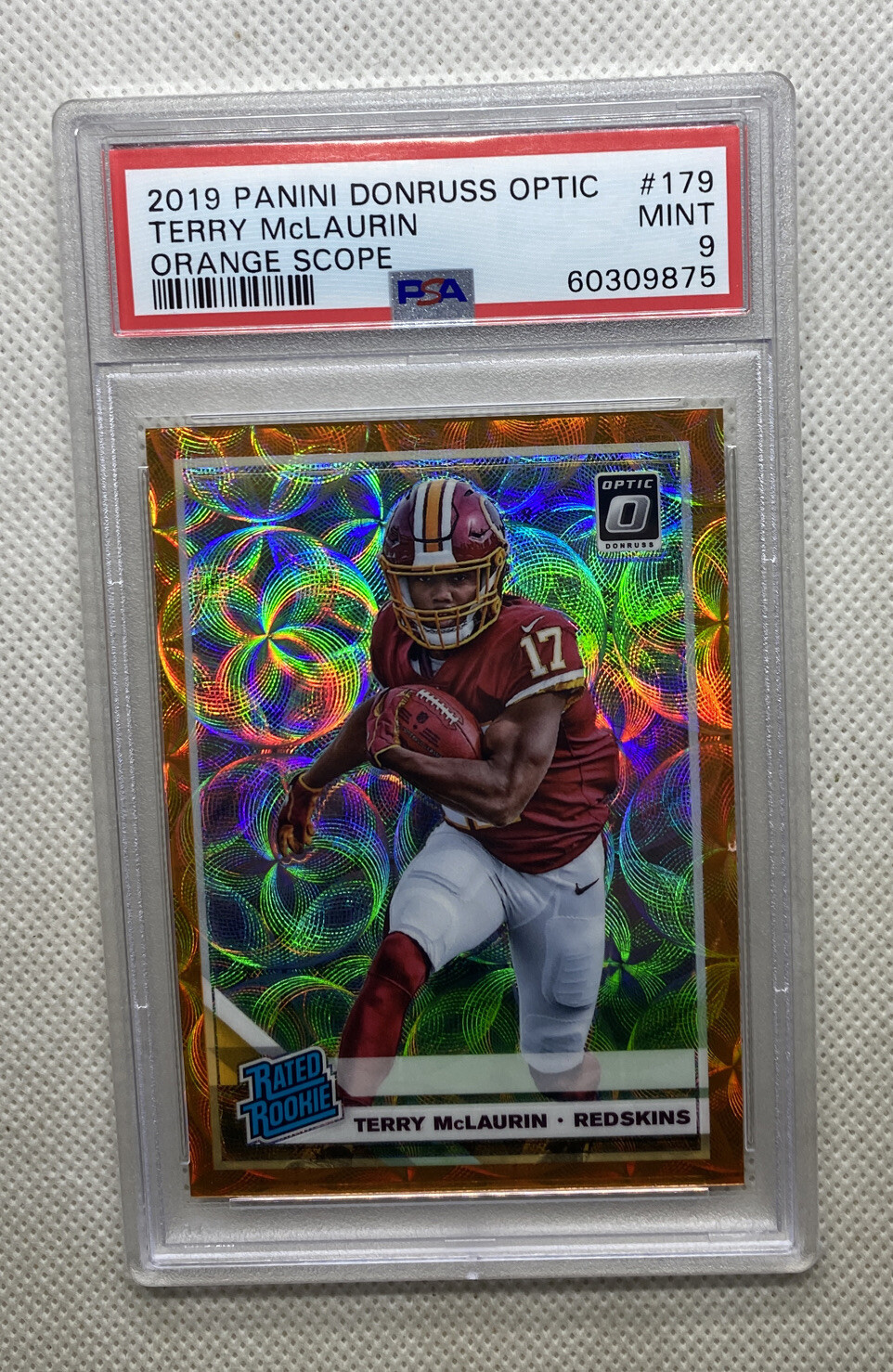 2019 OPTIC ORANGE SCOPE /79 RATED ROOKIE TERRY MCLAURIN Washington PSA 9