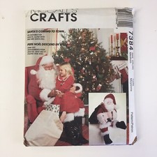 7384 UNCUT McCalls Pattern Christmas Santa Costume Doll Bag ADULT Med 34,36