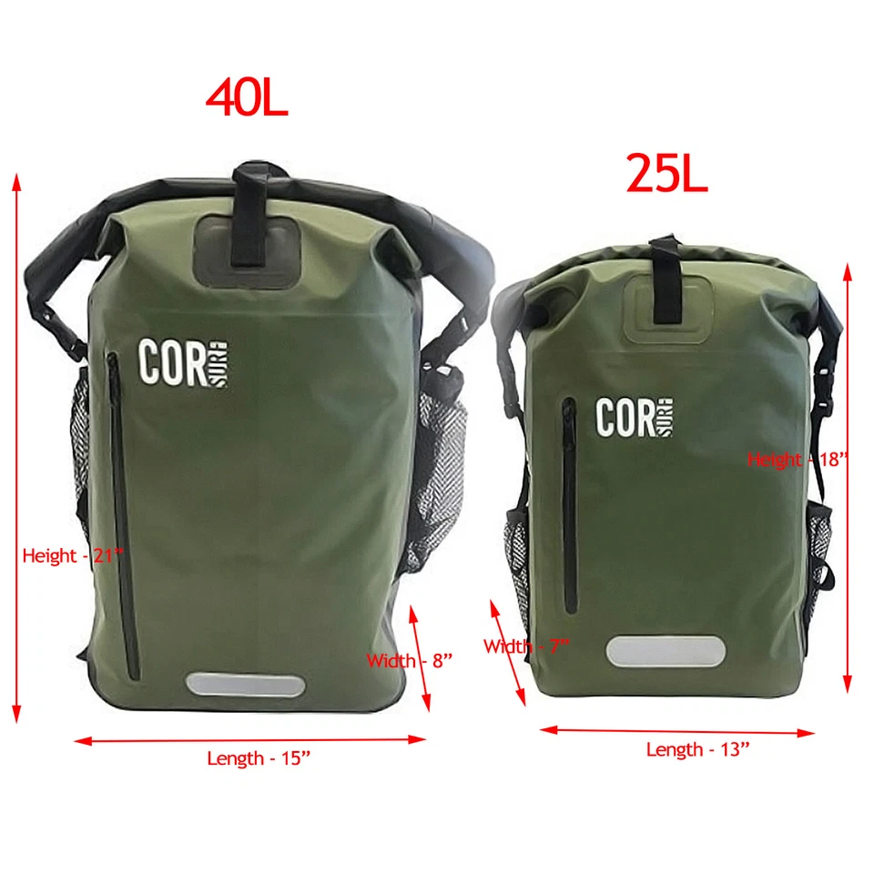 COR Surf Waterproof Dry Backpack with Laptop Sleeve | Roll-Top DryPack 25L or 40 - Image 3 of 4