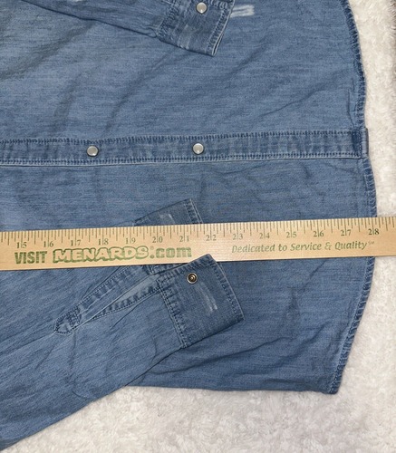 Levi's da uomo denim perla a scatto effetto invecchiato manica lunga XL viso sorridente ricamato - Foto 9 di 19