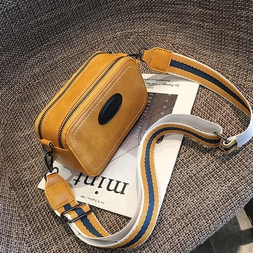 Brown Crossbody Bag With Wide Strap