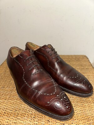 BONTONI Men’s Size 11 Whole Cut Brogue Perforated Brown Leather Lace Up Shoes Bontoni Brown Leather Shoes 8 main image 4