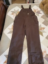 Carhartt Bibs Womens XXL 20 Tall Brown Quilt Lined Duck Zip To Knee Overall