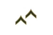 New USMC OEC Private First Class chevrons male Charlie Bravo Green on khaki PFC