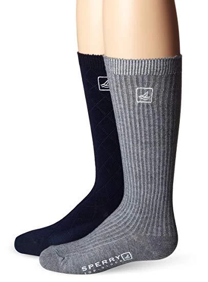 Paquete de 4 tejidos con cable Sperry Top-Sider para niñas grandes KH con bordado, azul marino, 9-1,5 Foto 2 de 2