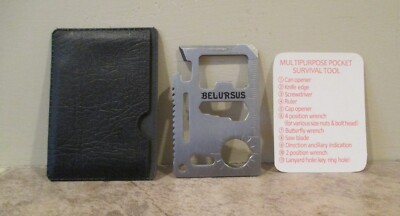 Lot of 2 - BELURSUS Multitool Wallet 11 in 1 Stainless Tool - Multi-Tool - New