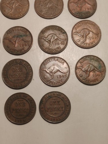 Lot (14) Australia Large Cent British Empire World George V Australian Pennies - Picture 4 of 7