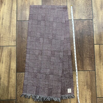 P. CORNILLON Wool/Mohair Acrylic 70'' Woven Boucle Scarf Winter Fringed FRANCE
