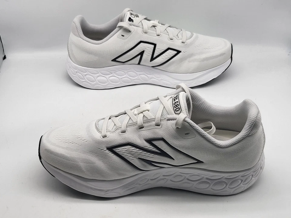 Zapatos New Balance Fresh Foam 680 v8 para hombre talla 11 anchos blancos grises verdes para correr Foto 3 de 4