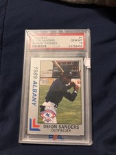 1989 Best Platinum Deion Sanders Albany Yankees #1 RC pop 4 PSA 10