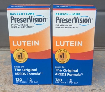 2 Bausch + Lomb PreserVision Lutein Eye Vitamin and Mineral Supplement 12/26