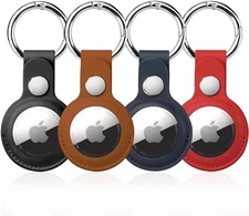 4 Pack for Airtag Holder, for Air Tag Keychain, PU Leather for Airtag Case, 