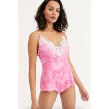 Free People Intimately Luella Lace Trimmed Bodysuit Romantic Size Small