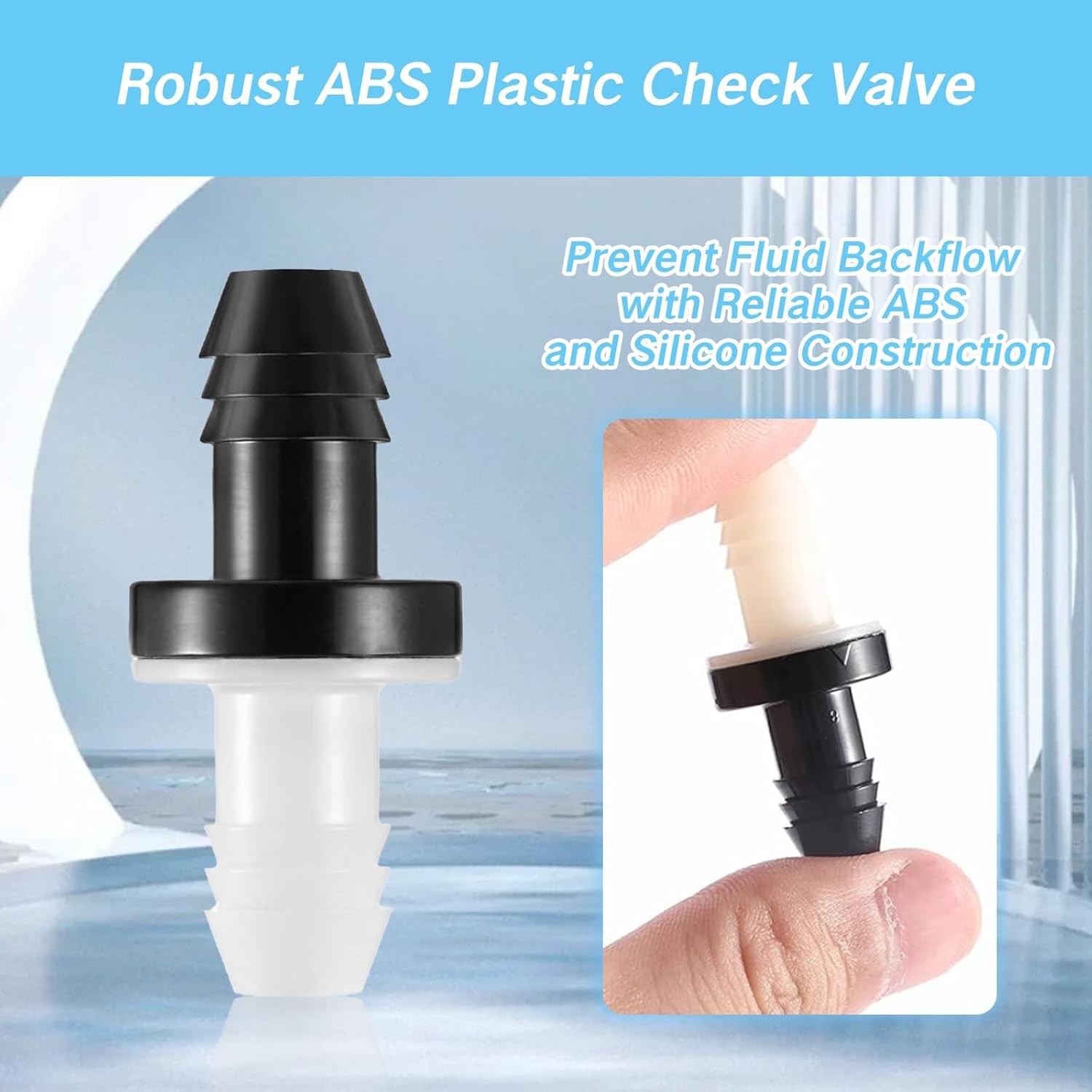 2 Pcs Check Valve 3/8 Inch Plug-in Check Valve Camis One-Way Gas Tank Valves for