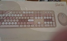 SkyGive Wireless Keyboard and Mouse Combo, Ergonomic Full Size Typewriter Retro