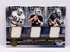 2001 Pacific Impressions Triple Threads Tim Brown, Rich Gannon, Tyrone Wheatley