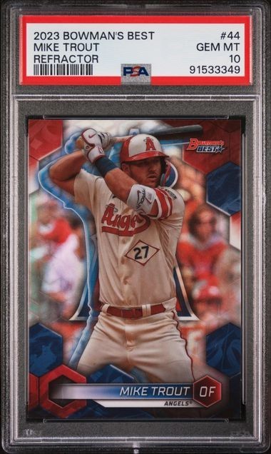 PSA 10 2023 Bowman's Best Refractor #44 - Mike Trout - Angels!