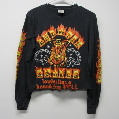 Rare Cheatin Snakes Louder Than A Hound From Hell 2021 Flames Cropped T Shirt S