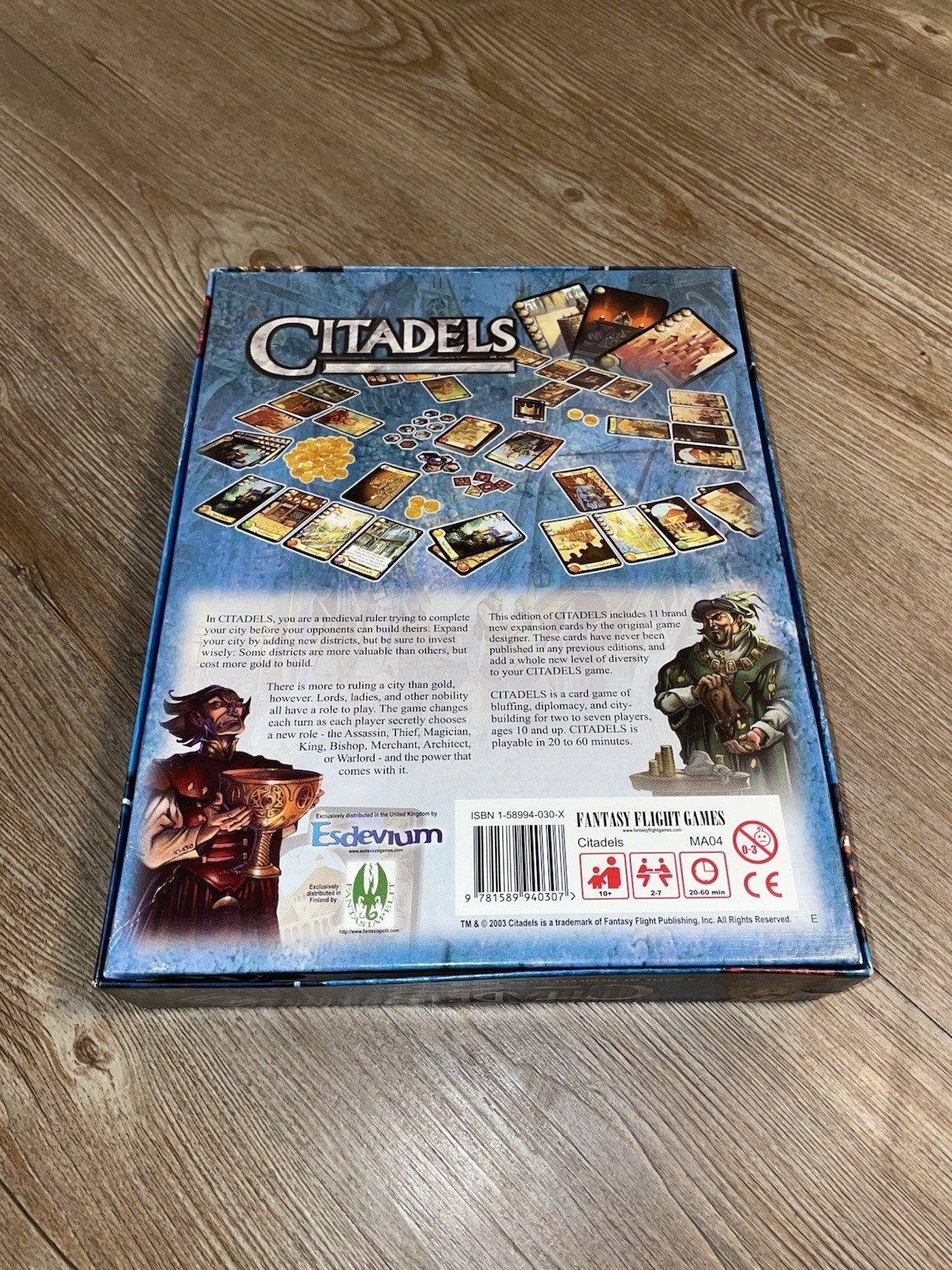 Citadels Board Game 2003 Fantasy Flight Games Silver Lines Medieval Game