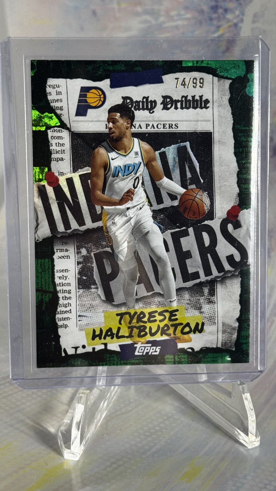 Tyrese Haliburton #DD-14 Basketball Cards 2025 Topps The Daily Dribble trading card — raw and PSA graded price guide