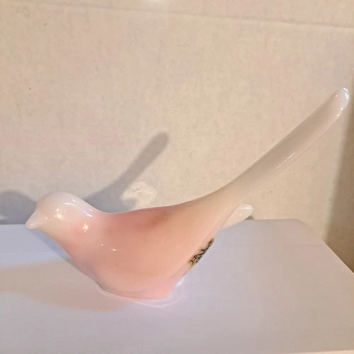 Vintage Fenton Pink Rosalene Glass Bird Of Happiness Valentines Gift