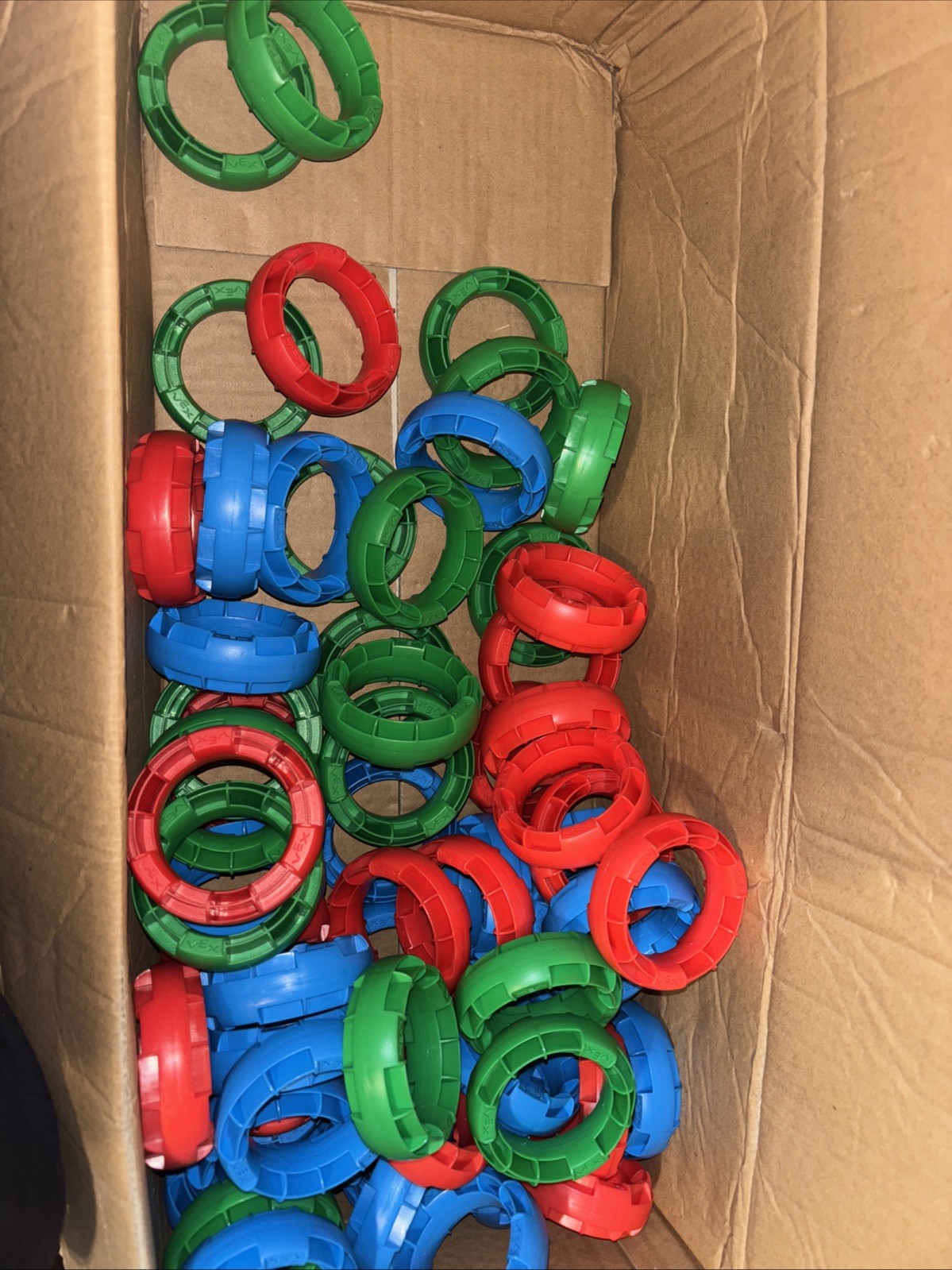 VEX IQ Challenge Rings Lot (80+) – Red, Blue & Green – STEM Robotics 