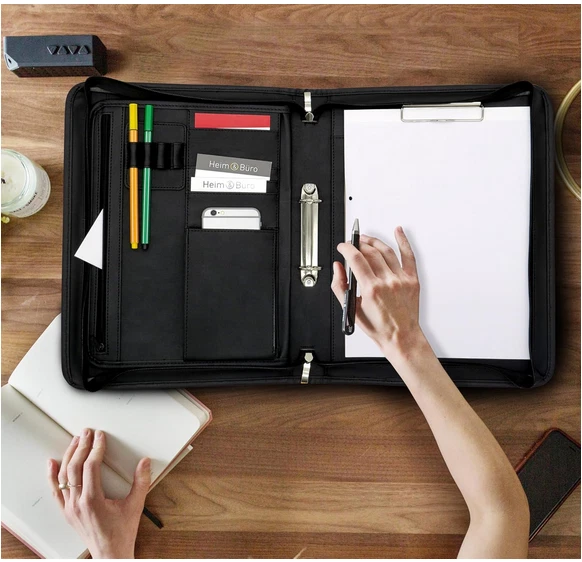 ONVAYA® Konferenzmappe A4 | schwarz Schreibmappe | Businessmappe | GRATIS Block - Bild 2 von 4