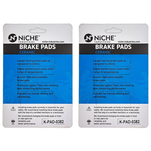 NICHE Brake Pad Set for Honda VTX1800S GL1800 ST1100 Front Rear Ceramic 2 Pack - Picture 2 of 5