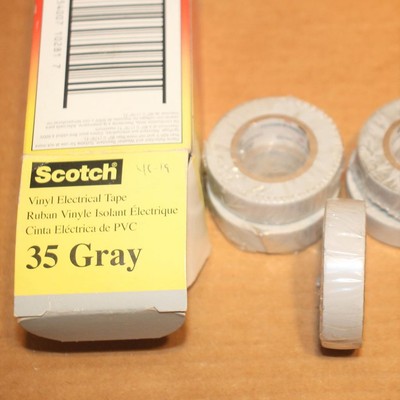 5 Rolls Scotch 35 GRAY Vinyl Color Coding Phase Electrical Tape 35 1/2'' x 20ft