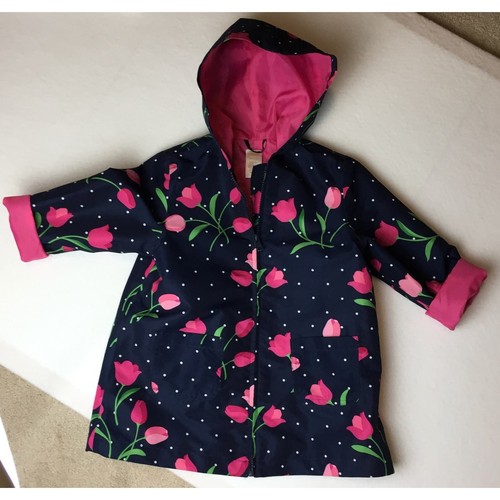 Gymboree tulip raincoat jacket blue pink lined sz 3-4 - Picture 3 of 8