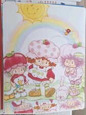 Strawberry Shortcake  Friends Glossy Vinyl Sticker 8.5" By 11" Gift, Kids, Adul