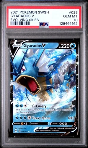 2021 POKEMON SWORD & SHIELD EVOLVING SKIES #028 GYARADOS V PSA 10
