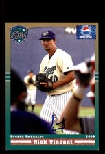 Signed Baseball Card Auto Nick Vincent 2008 Grandstand Eugene Emeralds