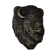 Vintage Buffalo Bison Head Bergamot Brass BELT BUCKLE USA 1978 1-144