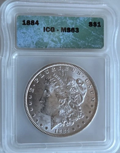 1884 Morgan Silver Dollar ICG MS63 - Solid Grade -White Satin Beauty -Very Nice!