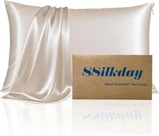 Mulberry Silk Pillow Cases with Zipper, Ultra Smooth Soft Breathable Cooling Pil