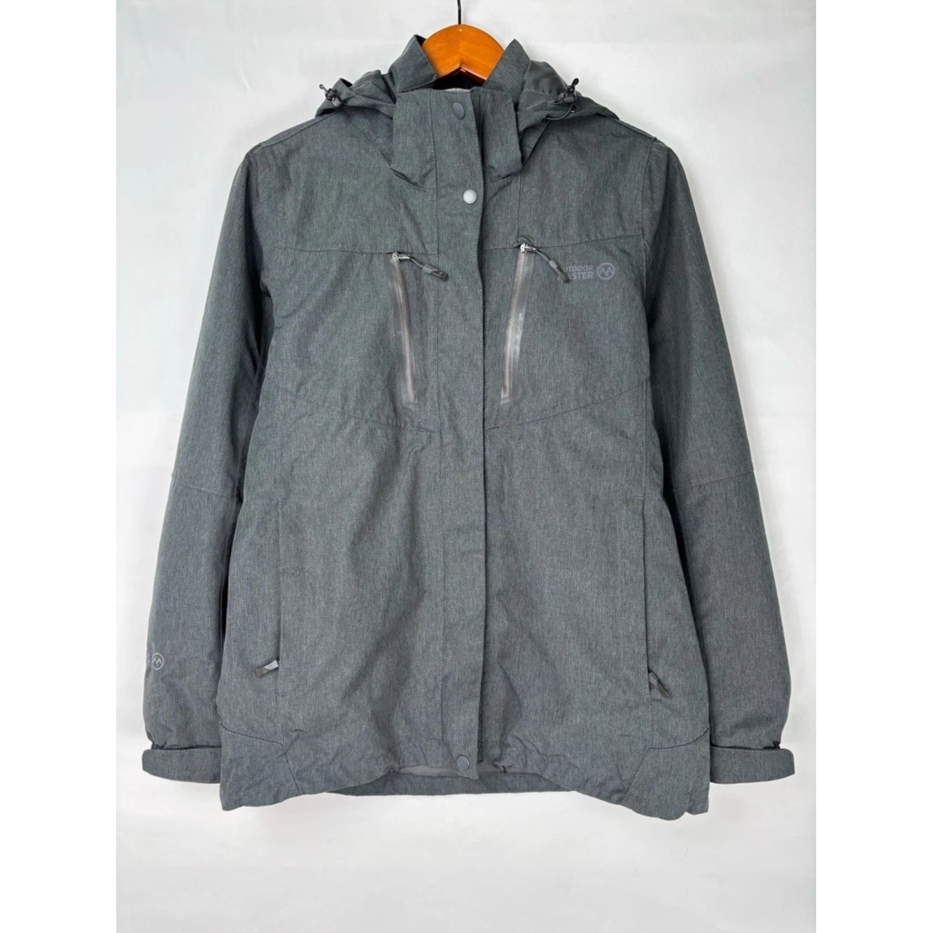 Outdoor Master Ski Snow Jacket Gray Size S Hooded Womens