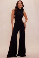 Heather Wide Leg Jumpsuit - Black