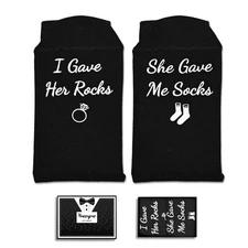 Wedding Gifts for Groom - Wedding Day Engaged Socks, Groom Gifts from the Bri...
