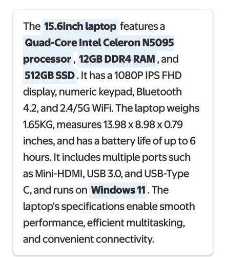 Intel Celeron Laptop Computer 15.6 Window 11 - Afbeelding 5 van 13